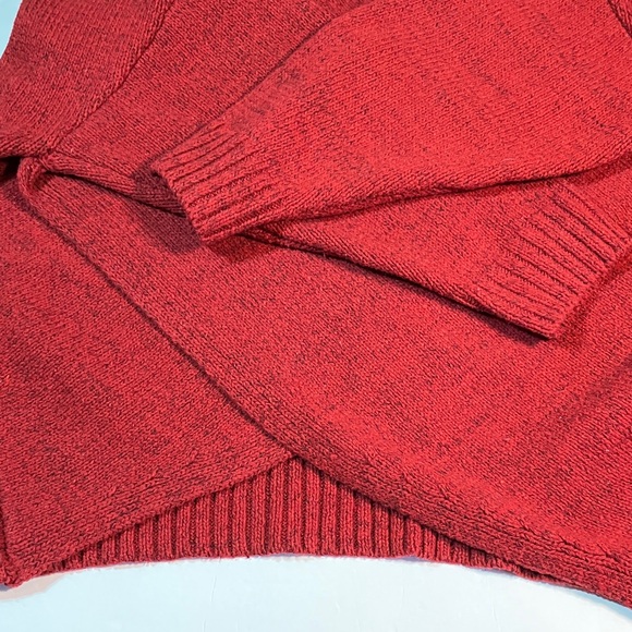 Chic wool blend wrap style Red Sweater for Women - Picture 4 of 7
